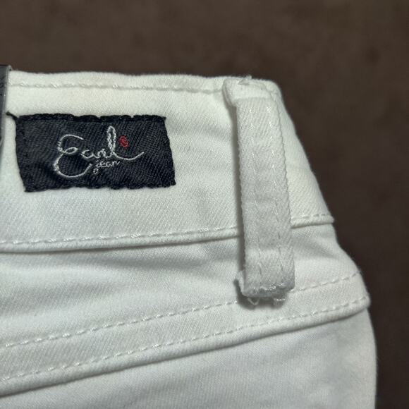 Earl Jeans Womens 12 ( 31 x 30 ) White Embroidered Flap Pockets Slim Boot New - Picture 6 of 12